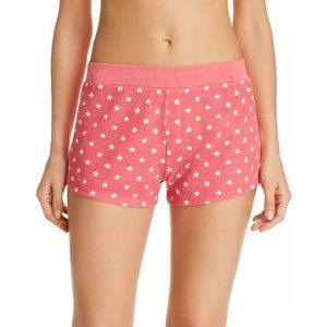 New Honeydew Evie Rib Knit Shorts Women's‎ Size M Pink Poppy Stars Ribbed